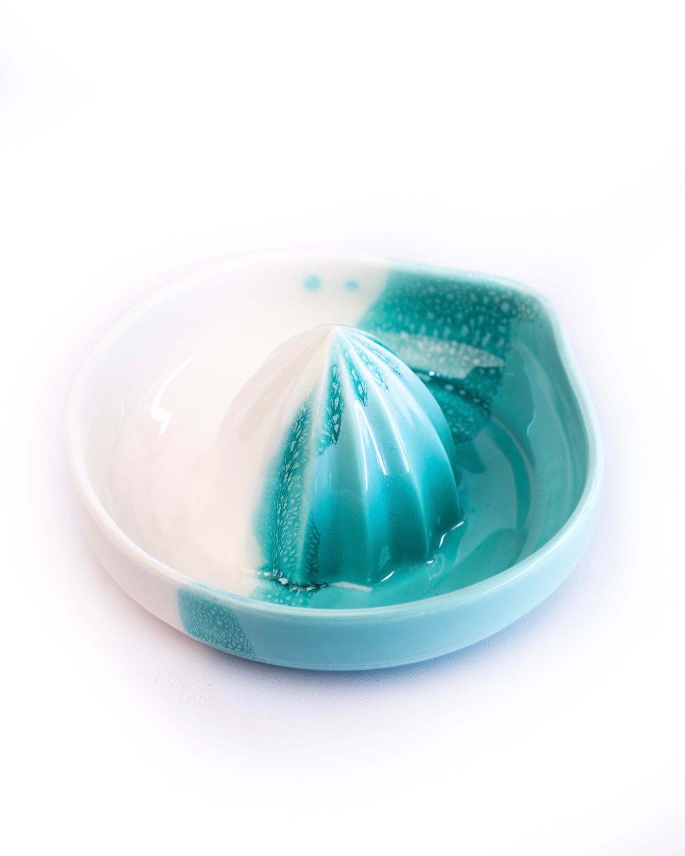 Saftpresse "Maschhad" in weiß/türkis - Handgefertigt